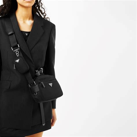 prada nylon shoulder bag outfit|prada nylon crossbody camera bag.